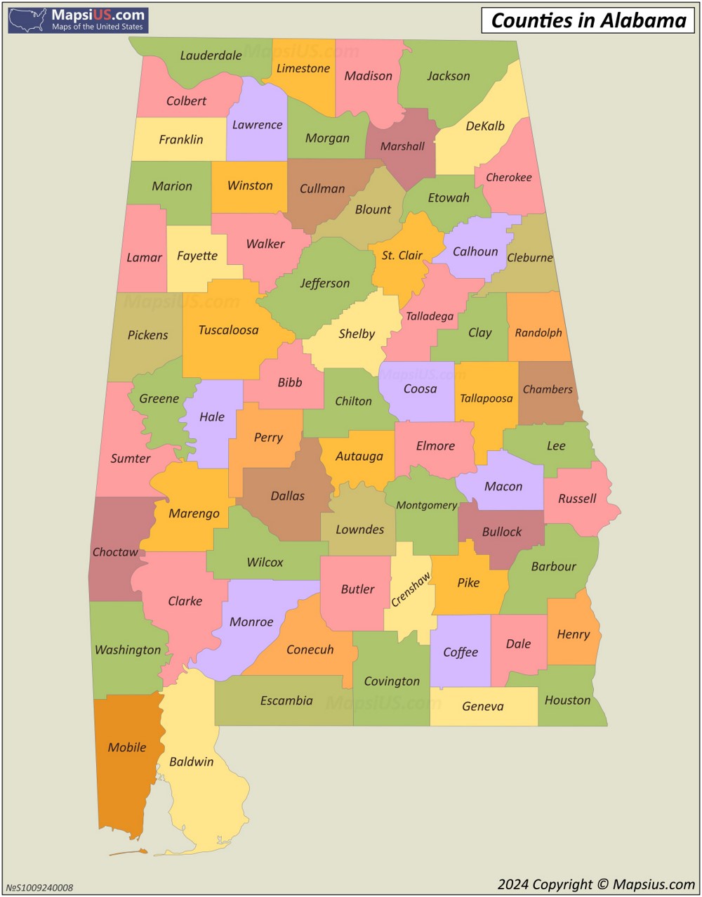 Alabama County Map