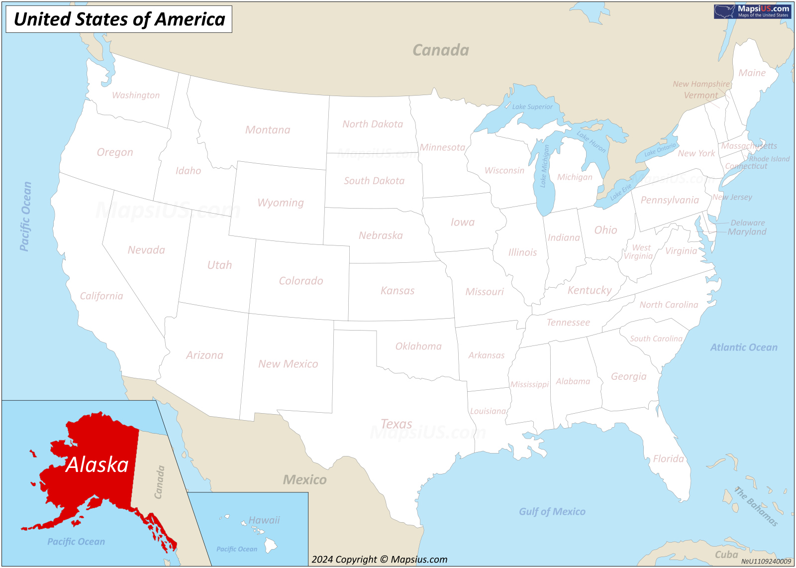 Map Of Alaska State USA Mapsius