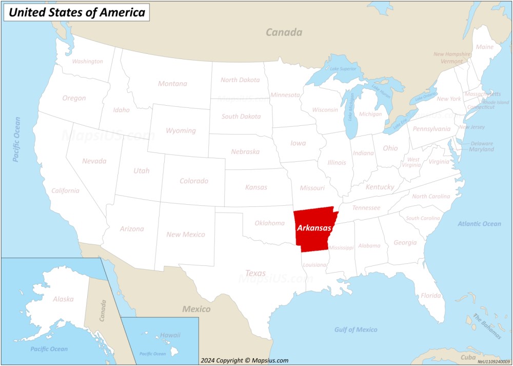 Arkansas State Location Map