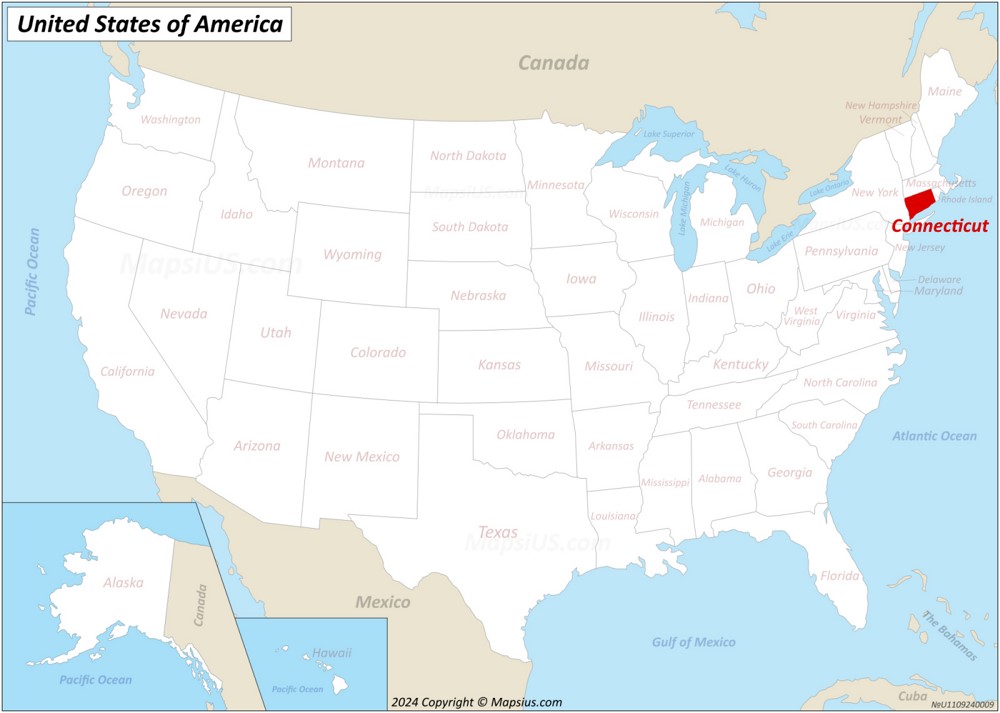 Connecticut State Location Map