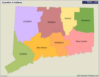 Map of Connecticut State, USA - Mapsius.com