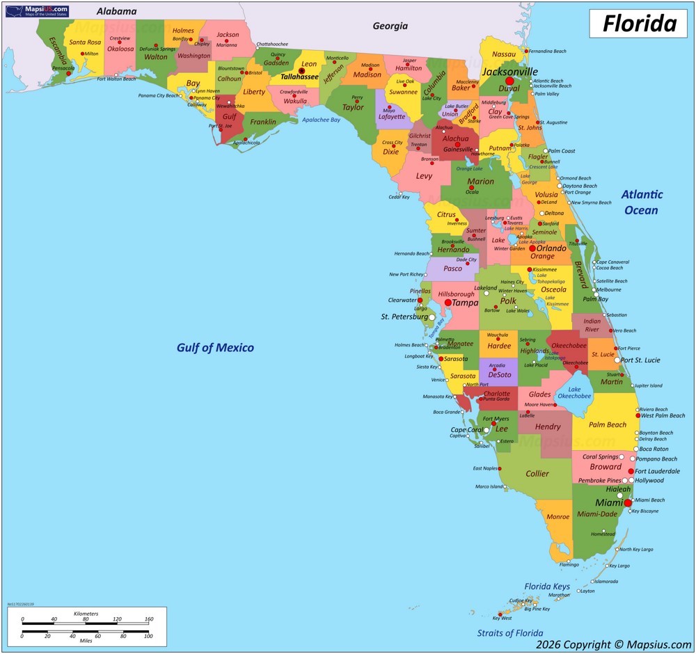 Map of Florida State