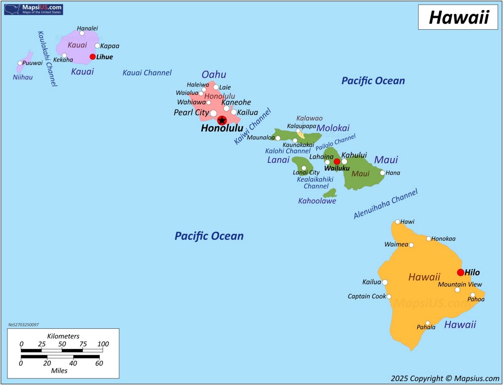 Map of Hawaii State