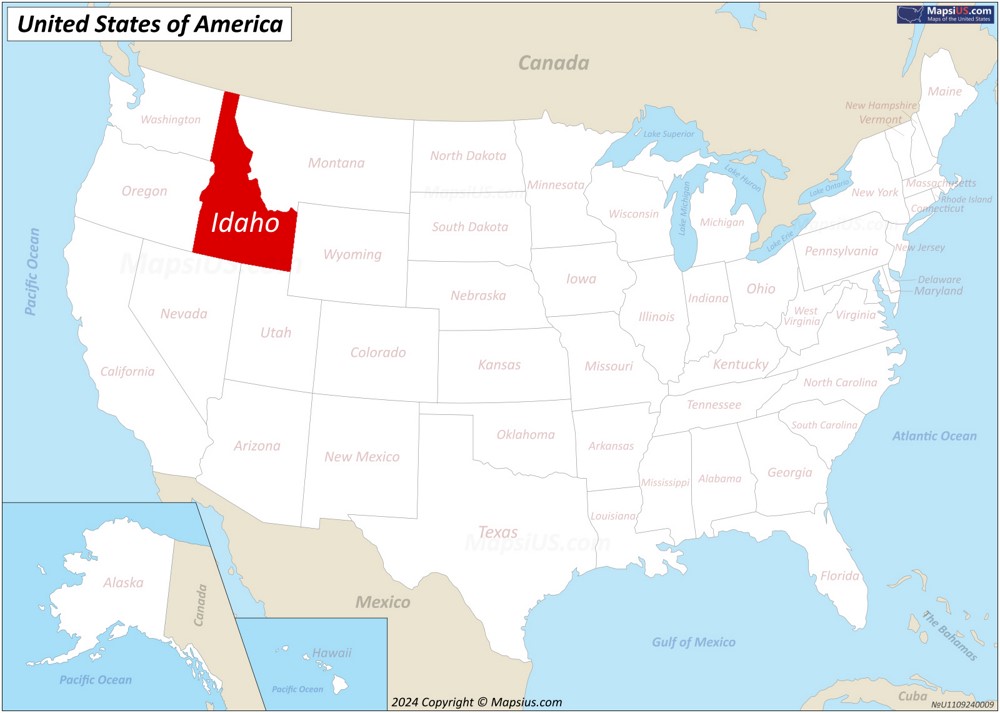 Idaho State Location Map