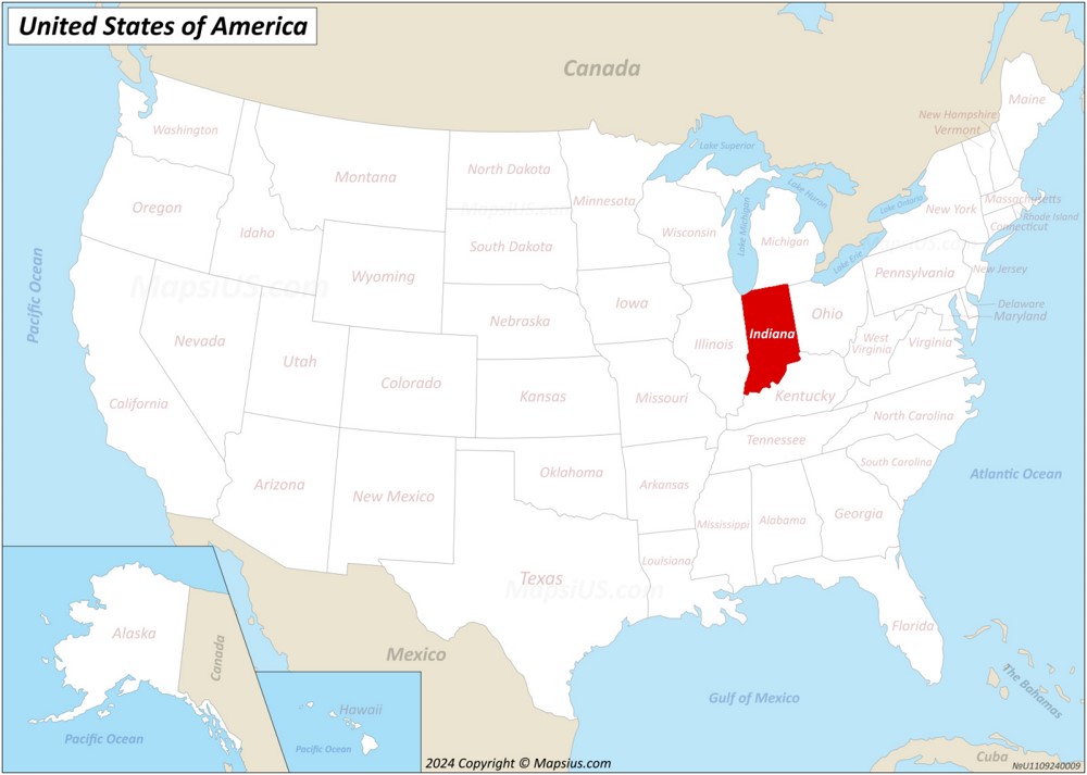 Indiana State Location Map