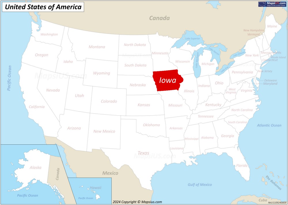 Iowa State Location Map