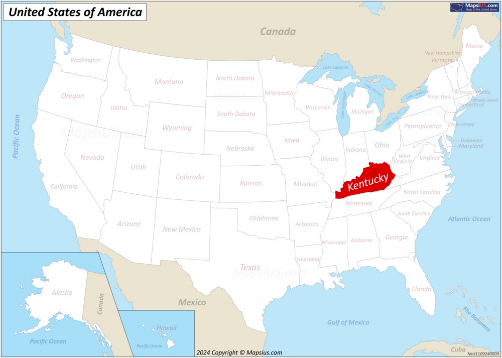 Kentucky State Location Map