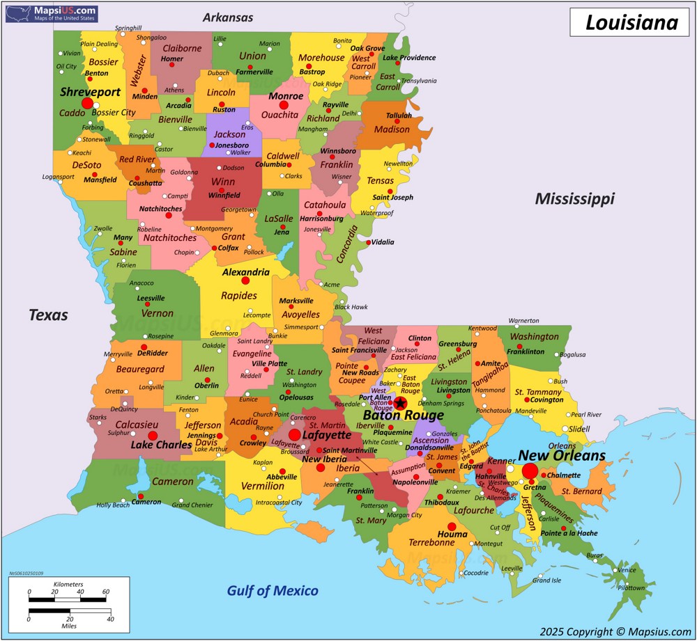 Map of Louisiana State