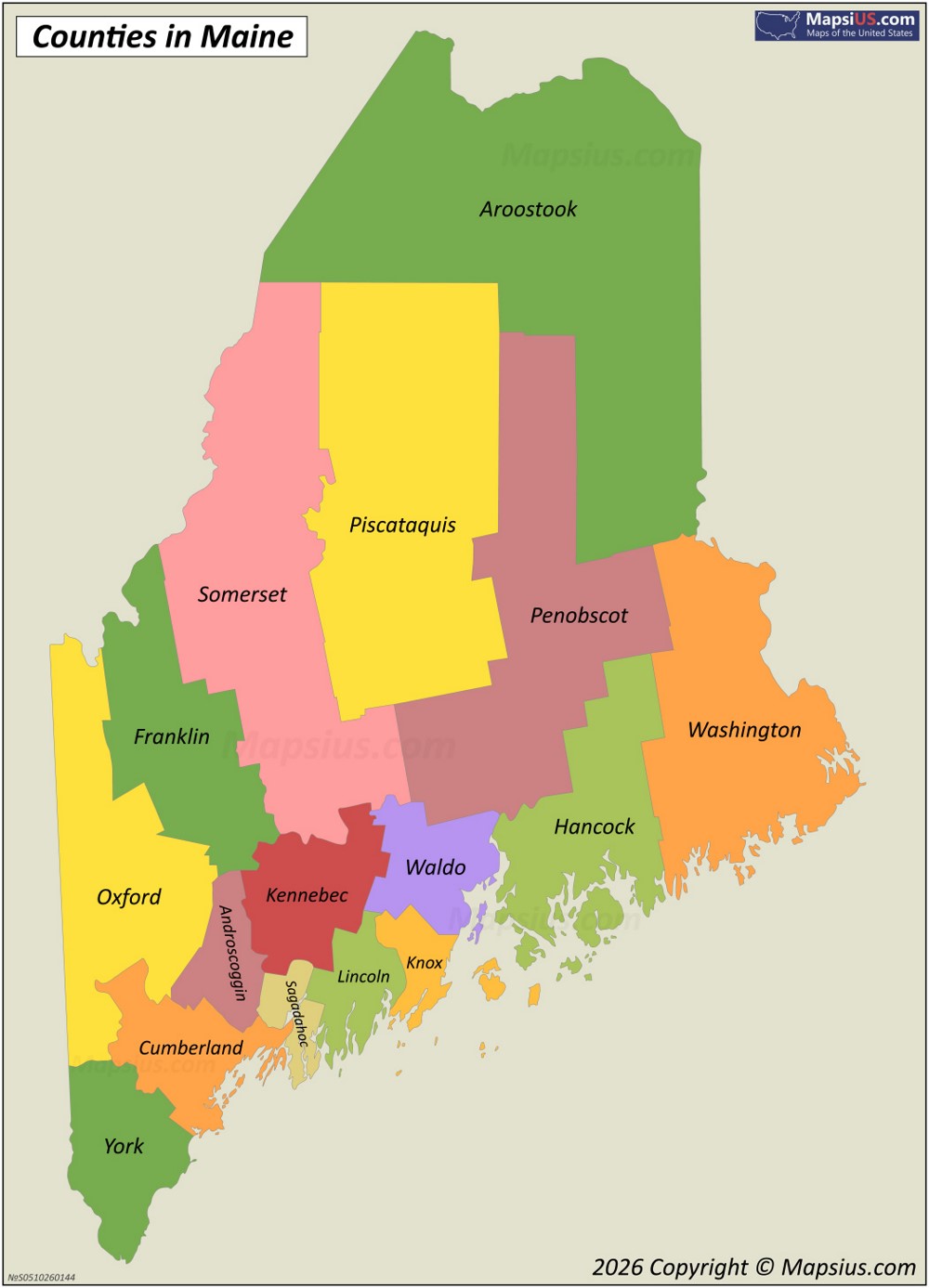 Maine County Map