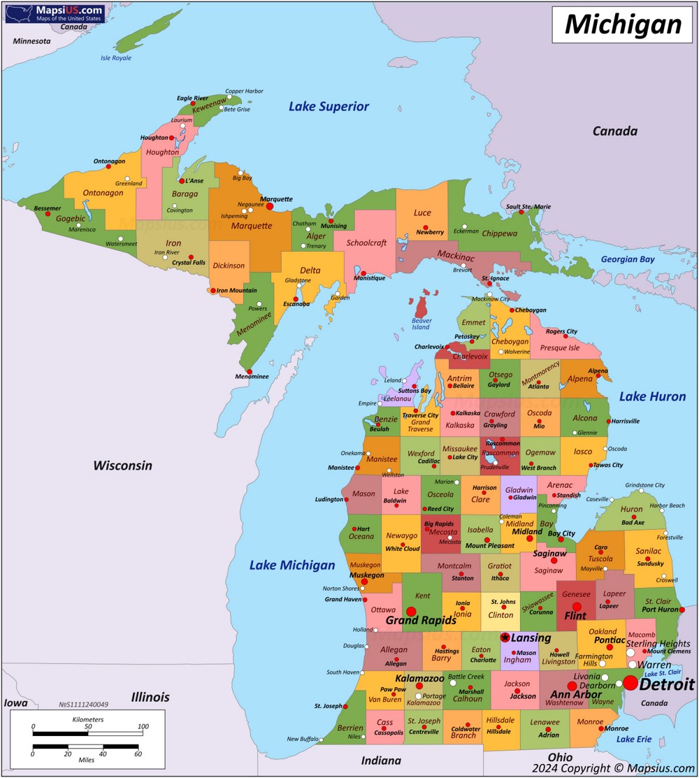 Map of Michigan State