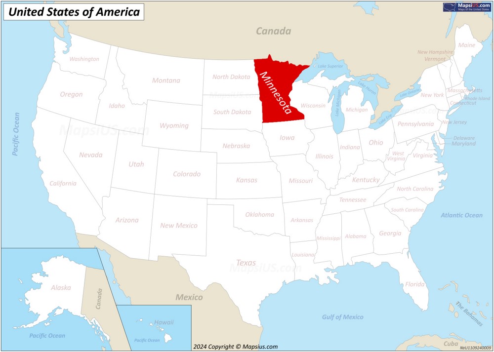 Minnesota State Location Map