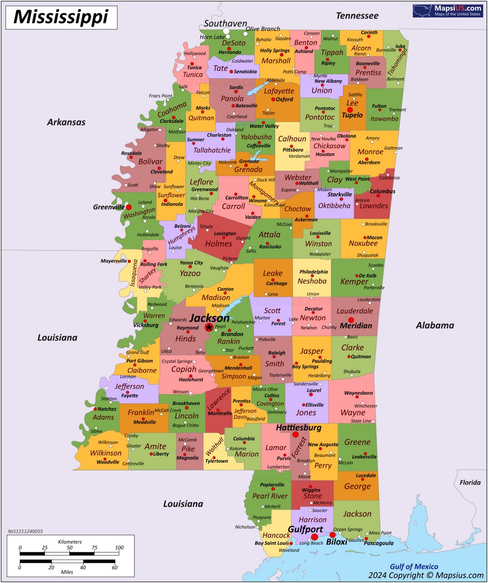 Map of Mississippi State