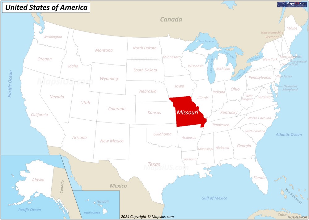 Missouri State Location Map