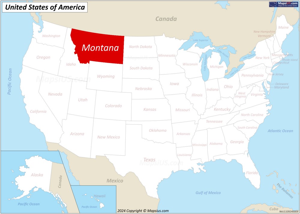 Montana State Location Map