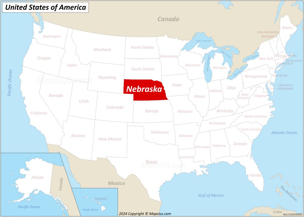 Nebraska State Location Map