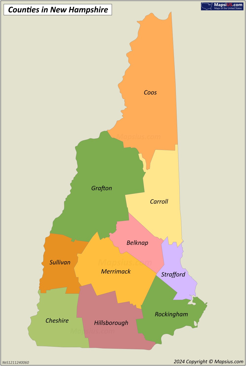 New Hampshire County Map