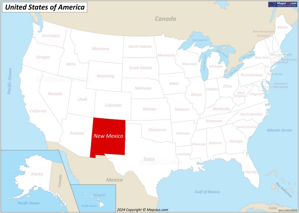 New Mexico State Location Map