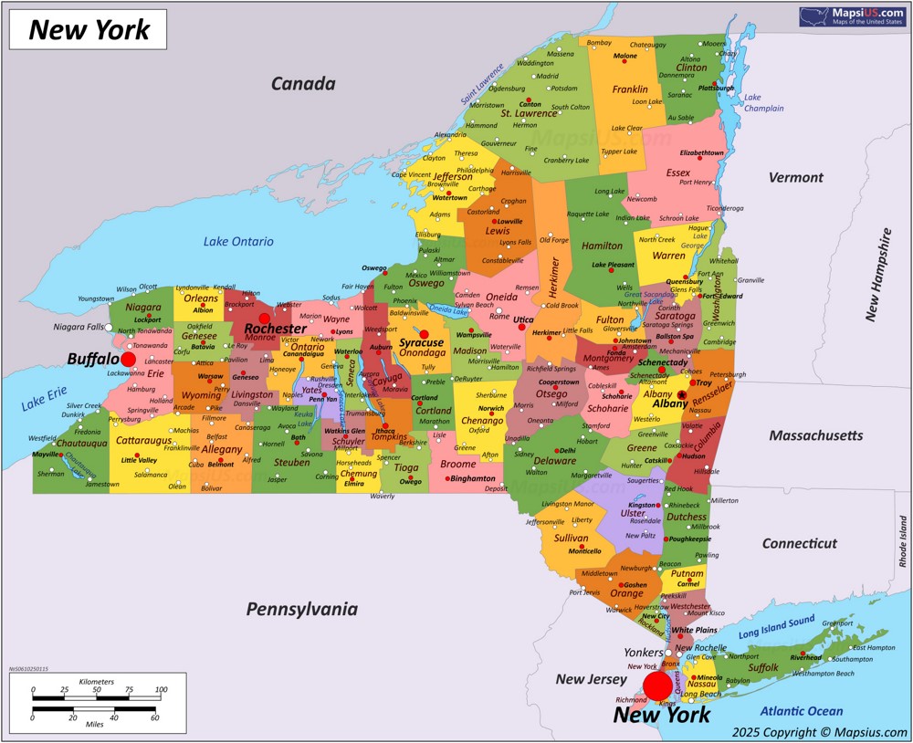 Map of New York State