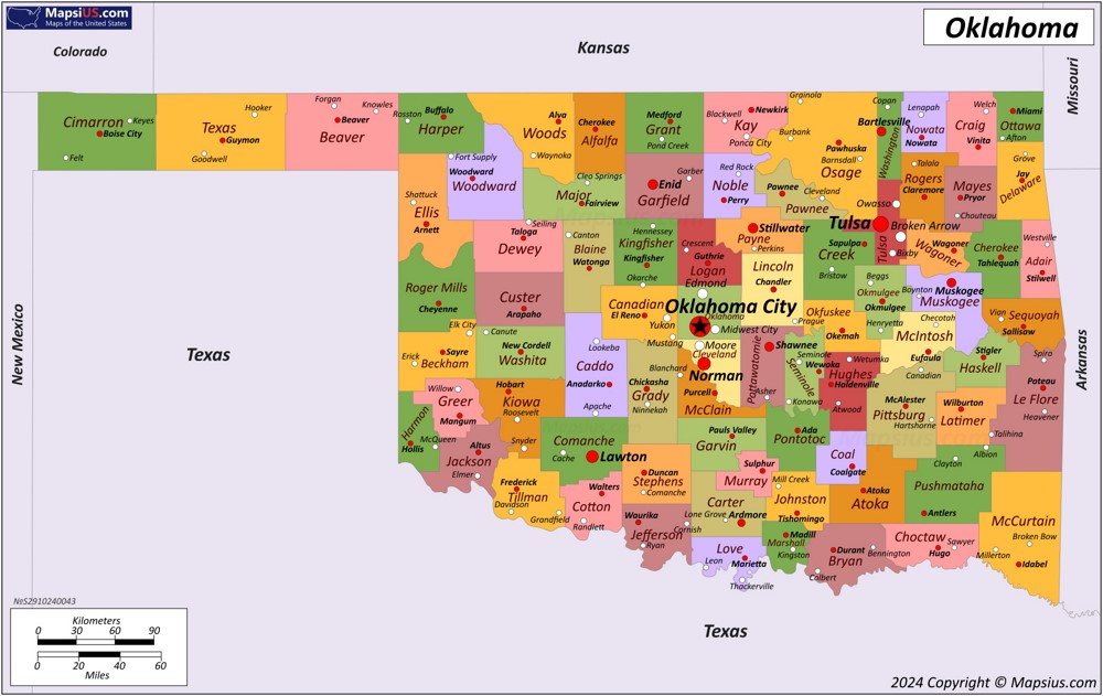 Map of Oklahoma State