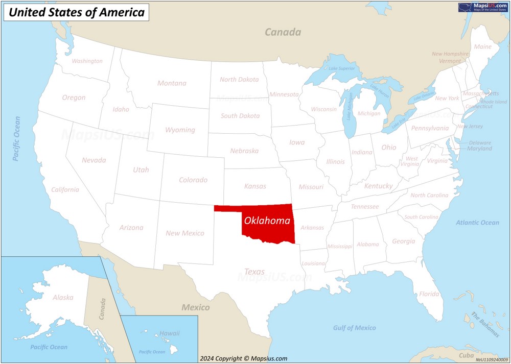 Oklahoma State Location Map