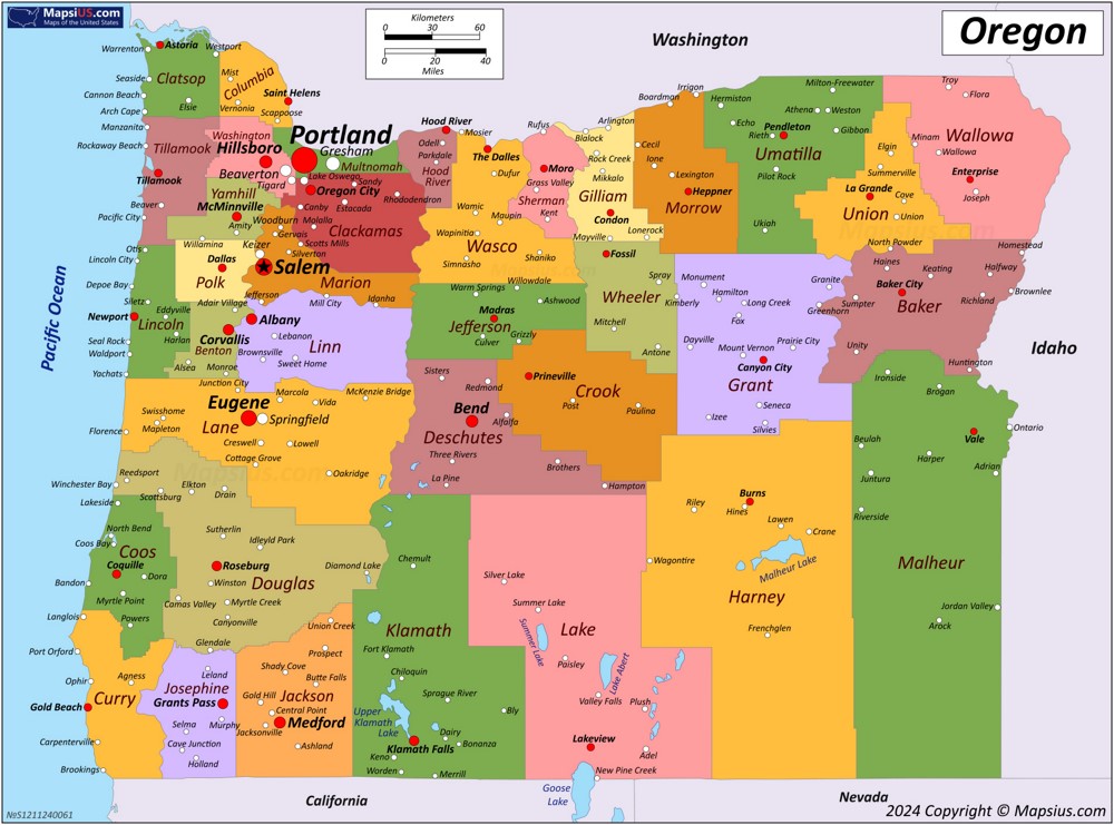 Map of Oregon State