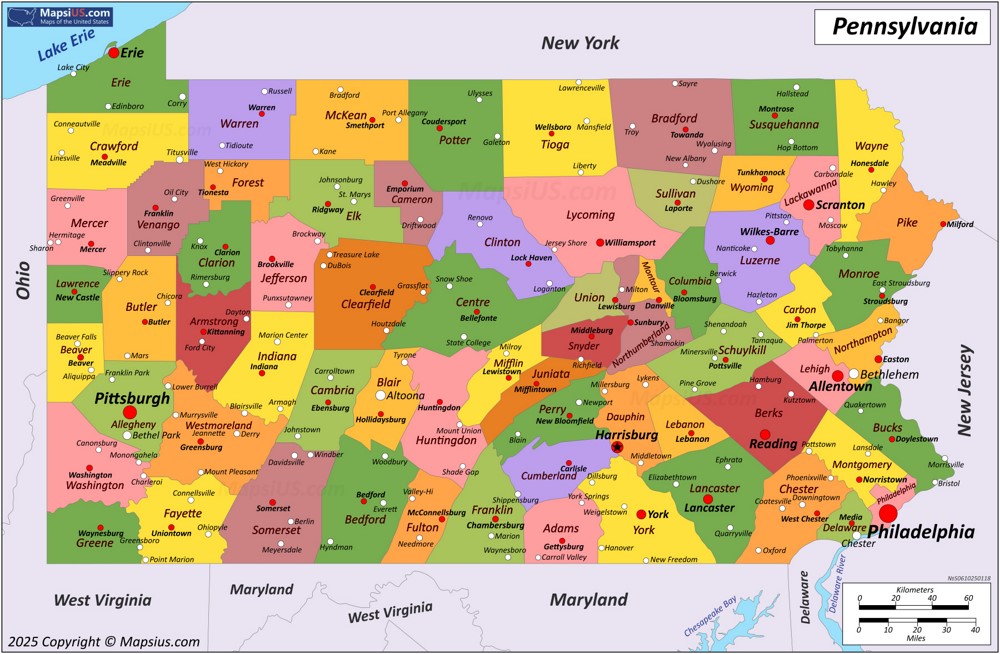 Map of Pennsylvania State