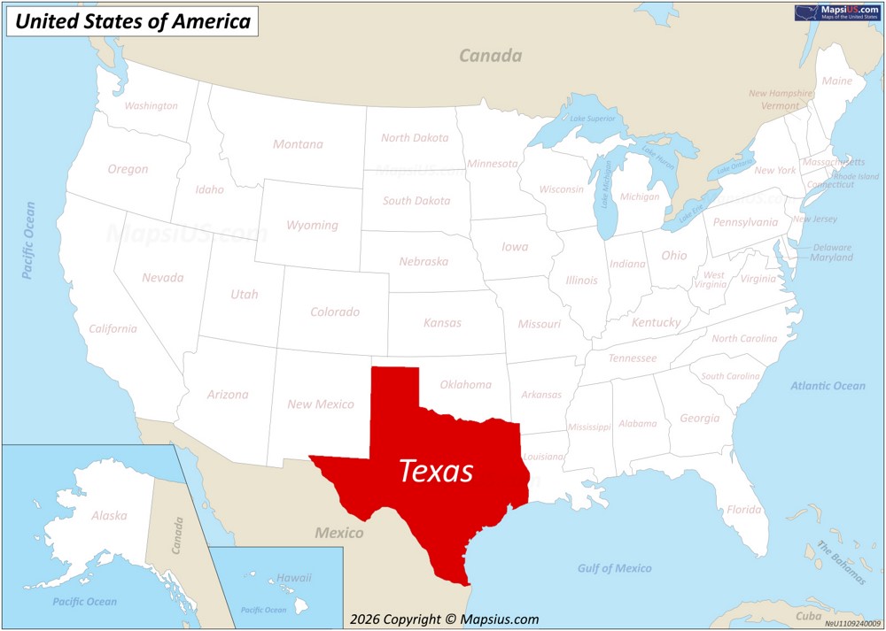 Texas State Location Map
