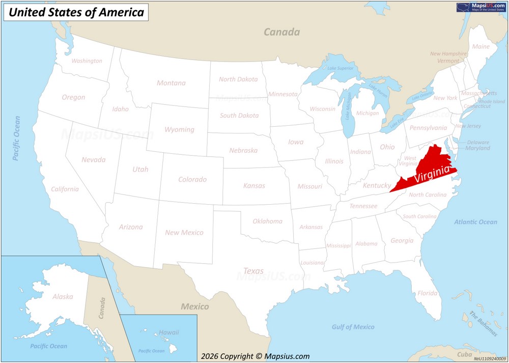 Virginia State Location Map
