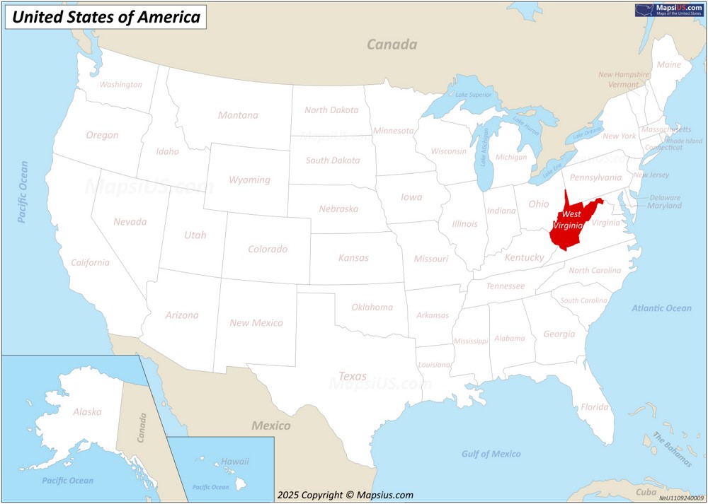 West Virginia State Location Map