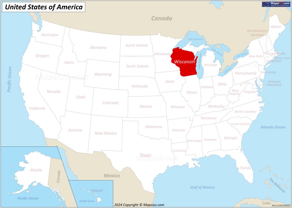 Wisconsin State Location Map