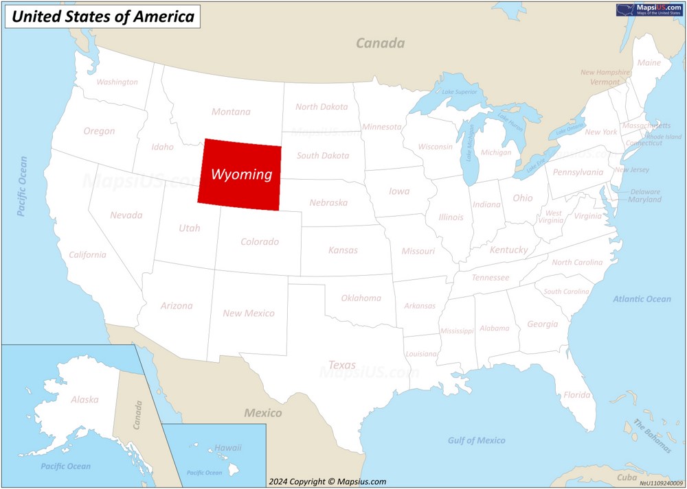 Wyoming State Location Map